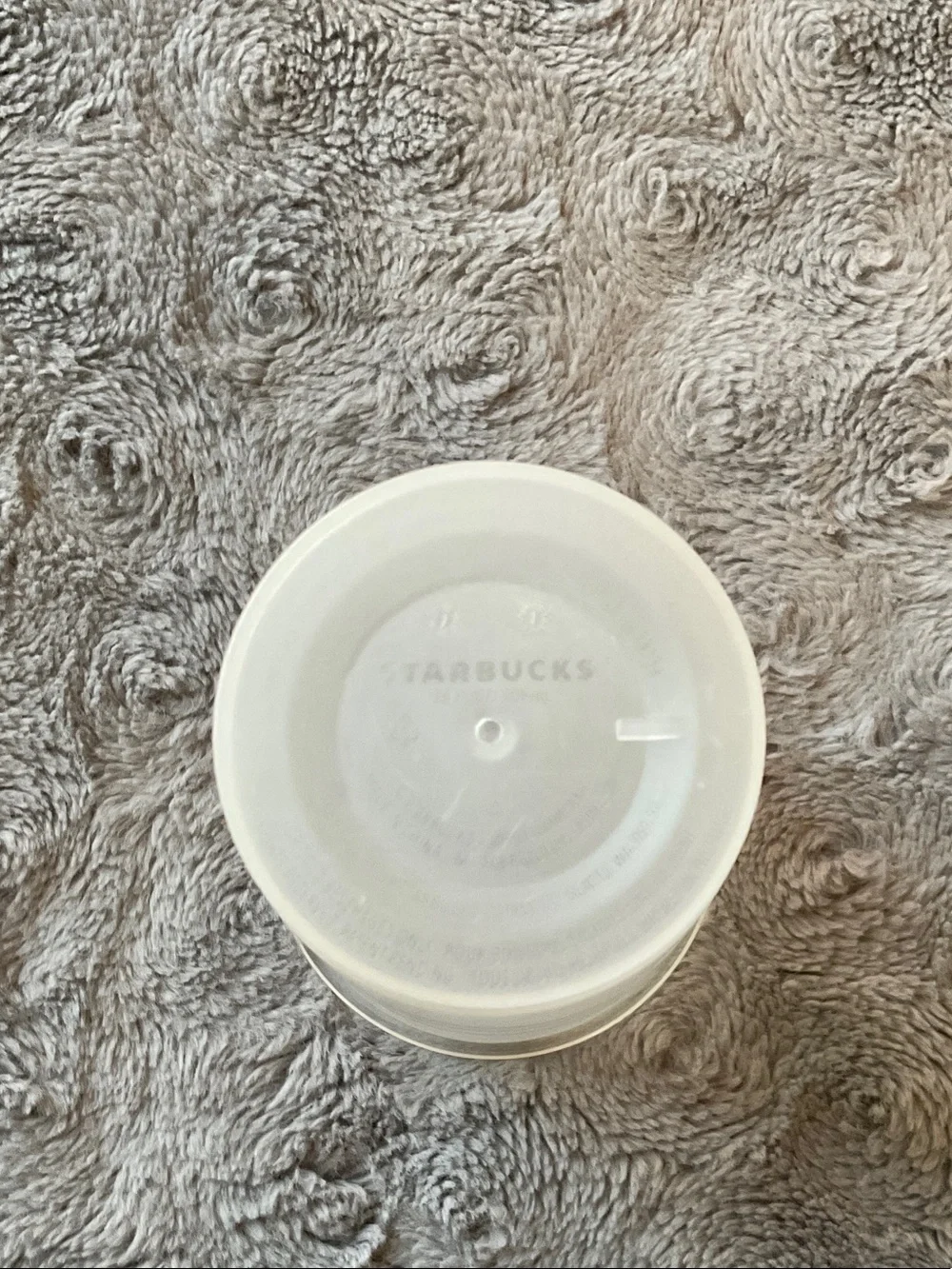 Starbucks White Frosted Plastic Cup with Green Logo
